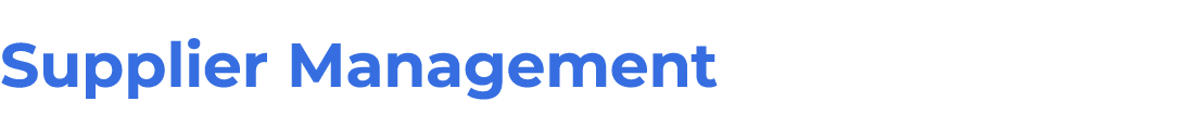 Supplier Management