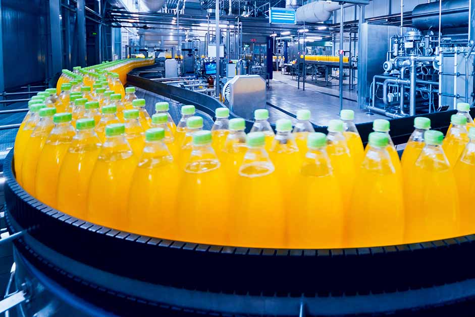 Beverage,Factory,Interior.,Conveyor,With,Bottles,For,Juice,Or,Water.